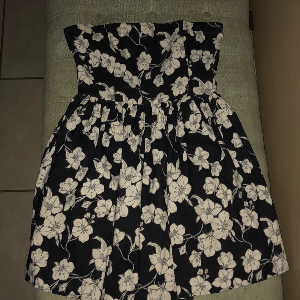 Navy Blue Flower Dress